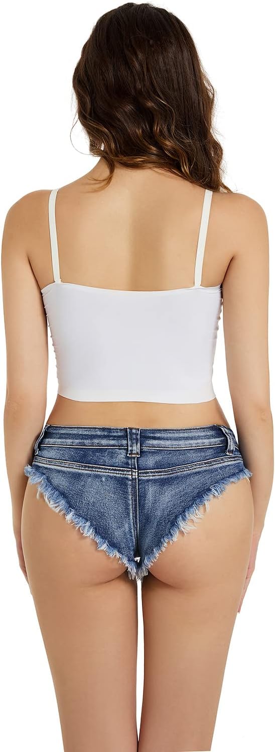 Dxyufazhe Sexy Women's Low Rise Stretch Mini Denim Shorts Hot Pants Beach Party Clubwear