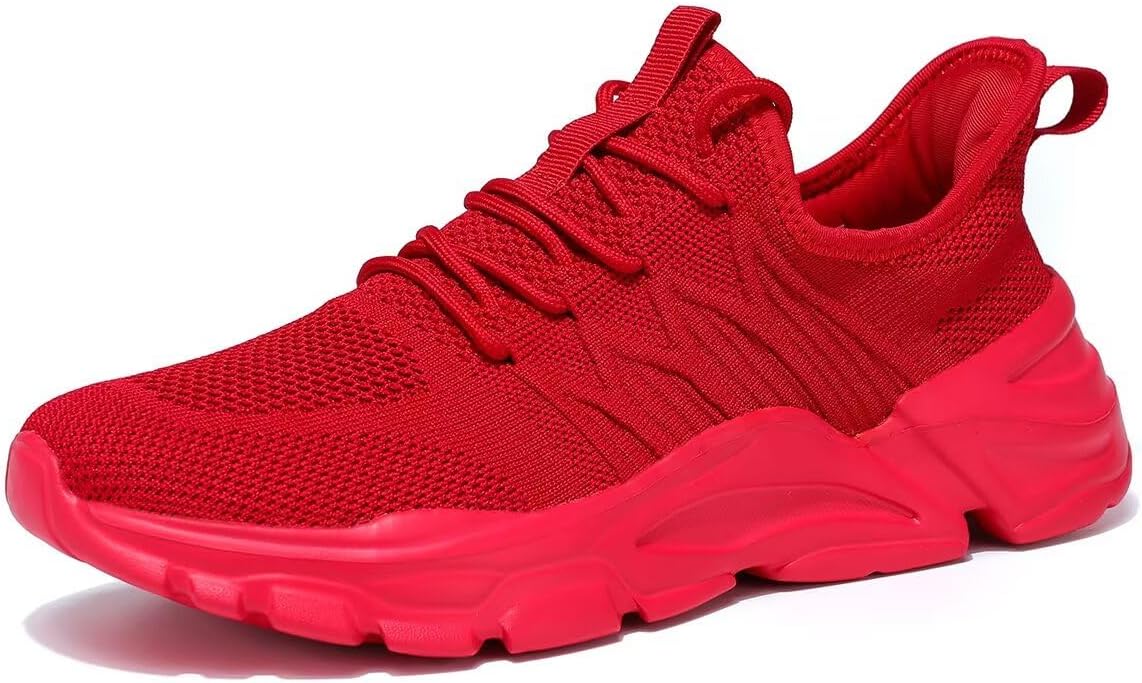 Srenket Men's Running Shoes, Non Slip, Breathable, Lightweight Fashion Sneakers, Slip Resistant Athletic Sports Walking Gym Work Shoes