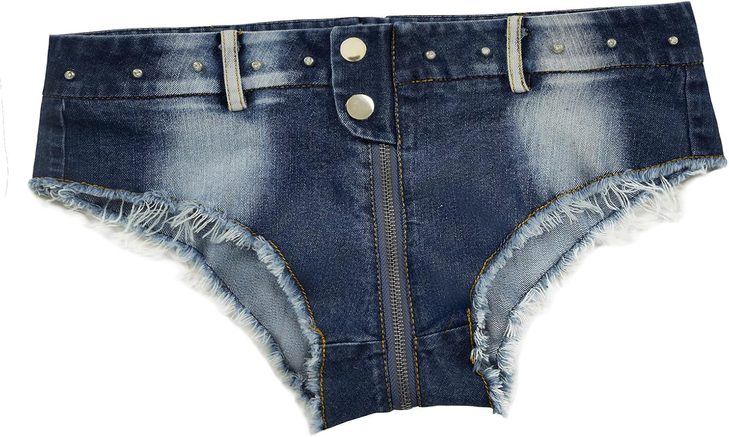 Women's Stretch Mini Denim Shorts Low Waist High Cut Hot Pants Jeans for Nightclubs Bars and Beaches