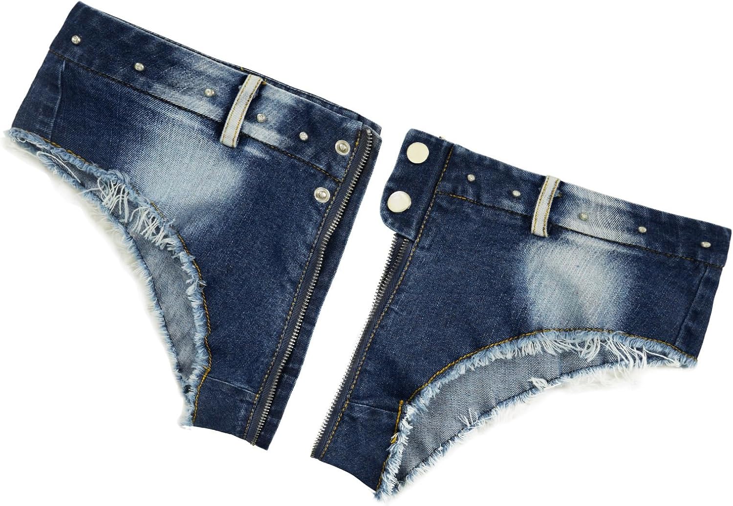 Women's Stretch Mini Denim Shorts Low Waist High Cut Hot Pants Jeans for Nightclubs Bars and Beaches